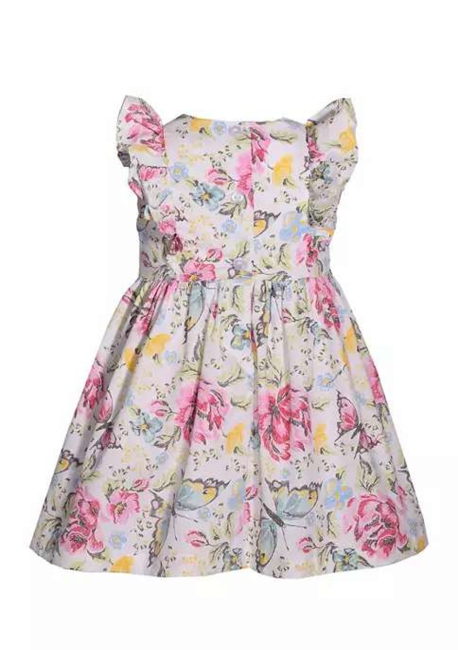 Kids * | Promo Bonnie Jean Toddler Girls Butterfly Smocked Dress Rose