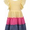 Kids * | Hot Sale Bonnie Jean Girls 4-6X Color Block Gauze Dress Yellow