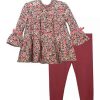 Kids * | Best Pirce Bonnie Jean Baby Girls Long Sleeve Printed Knit Tiered Top And Leggings Set Multi