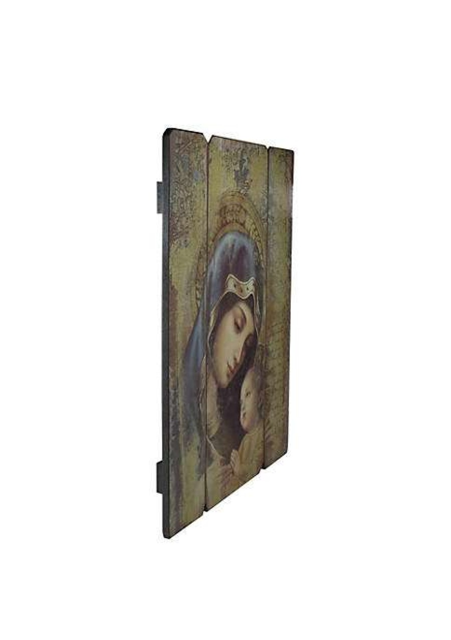 Home * | Best Reviews Of Roman 26 Joseph'S Studio Distressed Antique-Style Madonna And Child Panel Wall Decor Brown