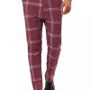 Men * | Outlet Lars Amadeus Men'S Plaid Dress Pants Casual Slim Fit Flat Front Checked Printed Business Trousers