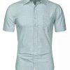 Men * | Deals Lars Amadeus Men'S Printed Cotton Dress Short Sleeves Polka Dots Button Down Shirt