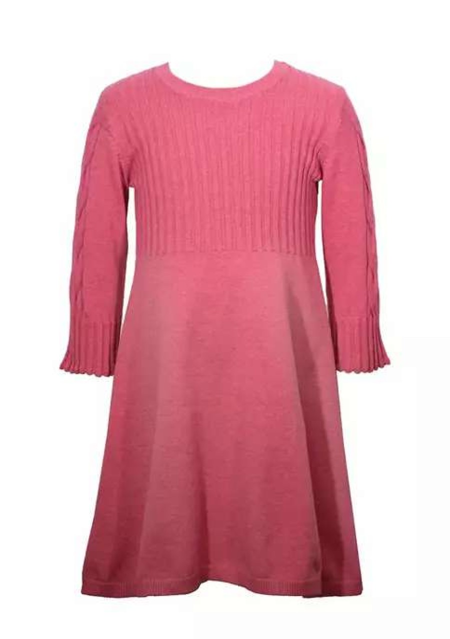 Kids * | Best Deal Bonnie Jean Girls 7-16 Solid Sweater Dress Pink