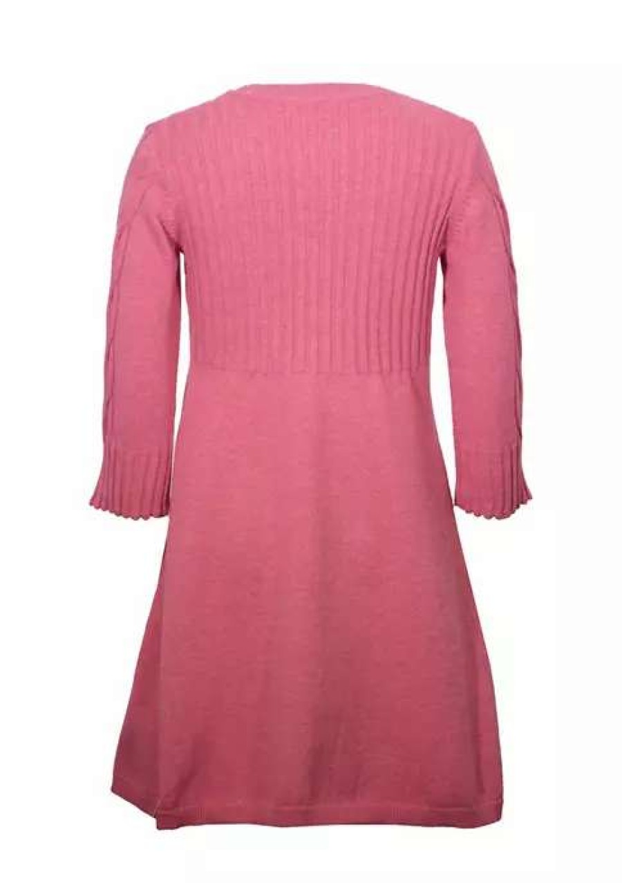 Kids * | Best Deal Bonnie Jean Girls 7-16 Solid Sweater Dress Pink