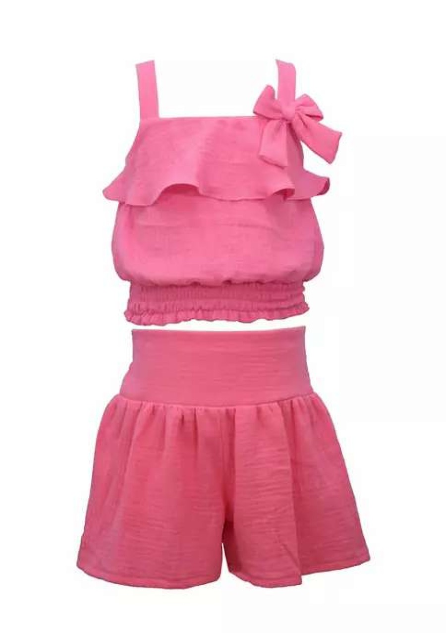 Kids * | Hot Sale Bonnie Jean Toddler Girls Ruffle Set Pink