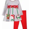 Kids * | Best Deal Bonnie Jean Baby Girls Holiday Applique Top And Leggings Set Red