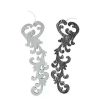 Home * | Flash Sale Roman Set Of 2 And Gray Scrollwork Christmas Ornaments 10.5 Black