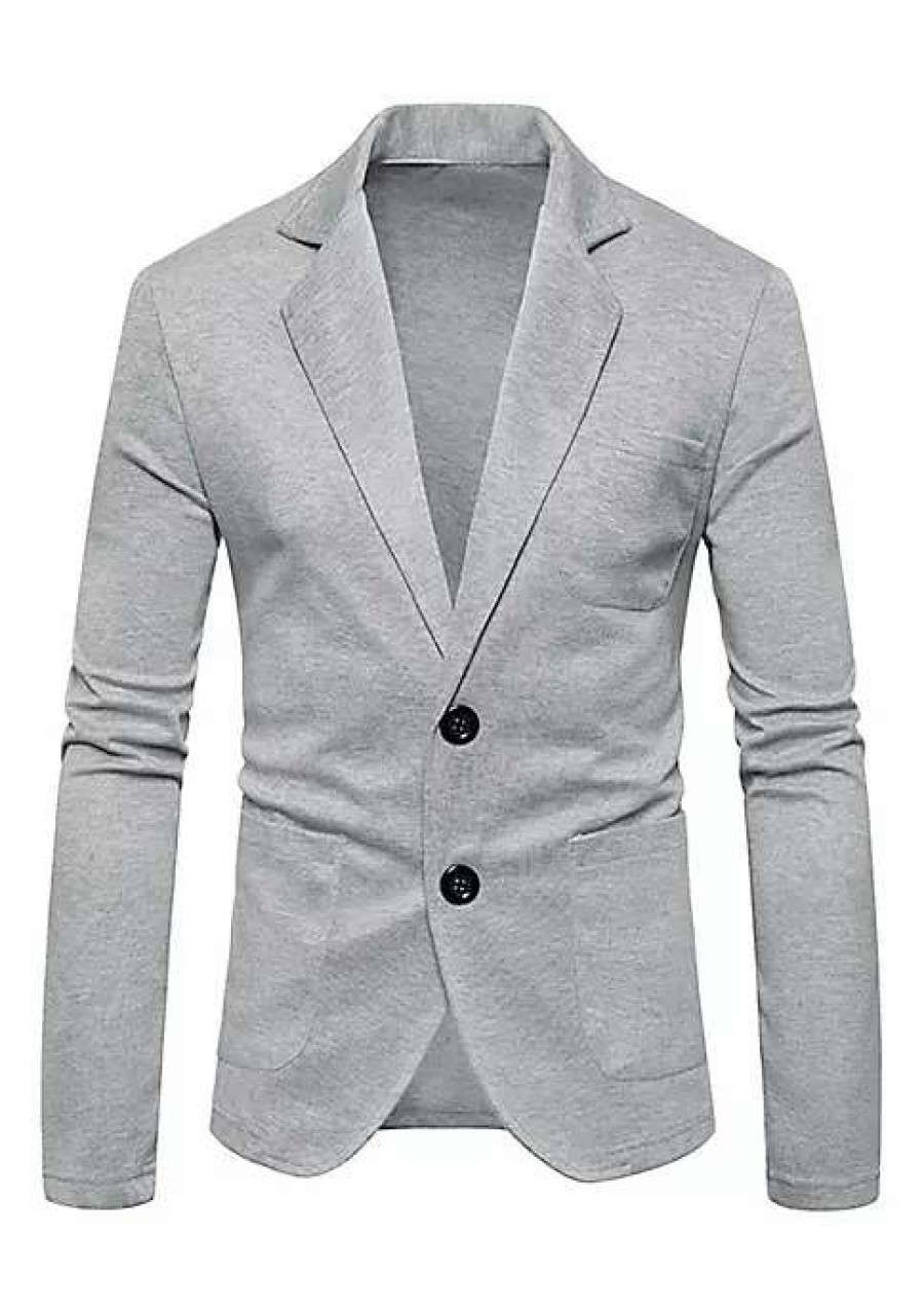 Men * | Budget Lars Amadeus Men'S Casual Sports Coat Solid Slim Fit Lightweight Two Buttons Knit Blazer