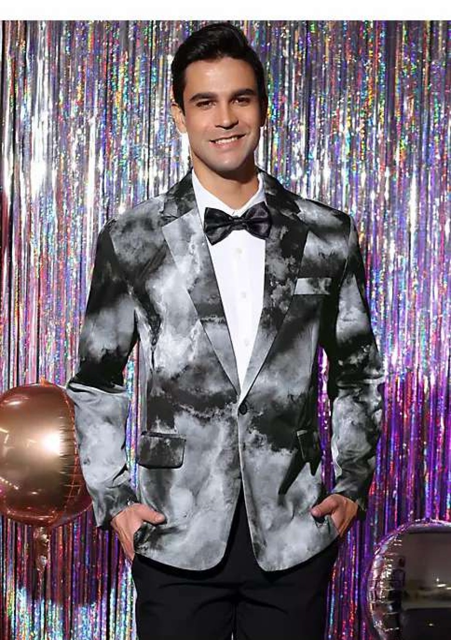 Men * | Wholesale Lars Amadeus Men'S Tie Dye Blazer Single Breasted Prom Wedding Sports Coat Suit Jacket