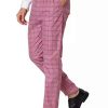 Men * | Best Reviews Of Lars Amadeus Men'S Business Plaid Pants Casual Slim Fit Checked Dress Trousers