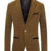 Men * | Discount Lars Amadeus Men'S Velvet Blazer One Button Notched Lapel Prom Dress Suit Jacket