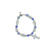 Jewelry * | Discount Roman Moments In Life "Faith" Silver Beaded Bracelet Blue