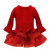 Kids * | New Bonnie Jean Baby Girls Long Sleeve Cable Knit Sweater Dress Red