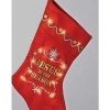 Home * | Deals Roman 12.5 Pre-Lit And Gold Led 'Jesus Is The Reason' Christmas Stocking Red