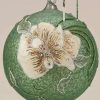 Home * | Hot Sale Roman 6.25Inch And Ivory Glittered Floral Christmas Ornament Green