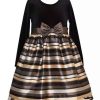 Kids * | Best Sale Bonnie Jean Girls 4-6X Long Sleeve Striped Skirt Dress Taupe