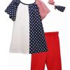 Kids * | Best Reviews Of Bonnie Jean Toddler Girls Star Stripe Bike Short Set Red