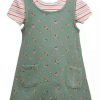 Kids * | Brand New Bonnie Jean Girls 4-6X Printed French Terry Dress Sage