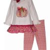 Kids * | Discount Bonnie Jean Baby Girls Long Sleeve Pumpkin Top And Mixed Print Leggings Set Multi