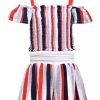 Kids * | Best Sale Bonnie Jean Toddler Girls Cold Shoulder Smocked Short Set Red