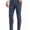 Men * | Cheapest Lars Amadeus Men'S Dress Plaid Pants Slim Fit Flat Front Checked Business Suit Trousers