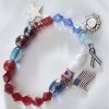 Jewelry * | Buy Roman Star Spangled Banner Glass Beaded Story Bracelet Red