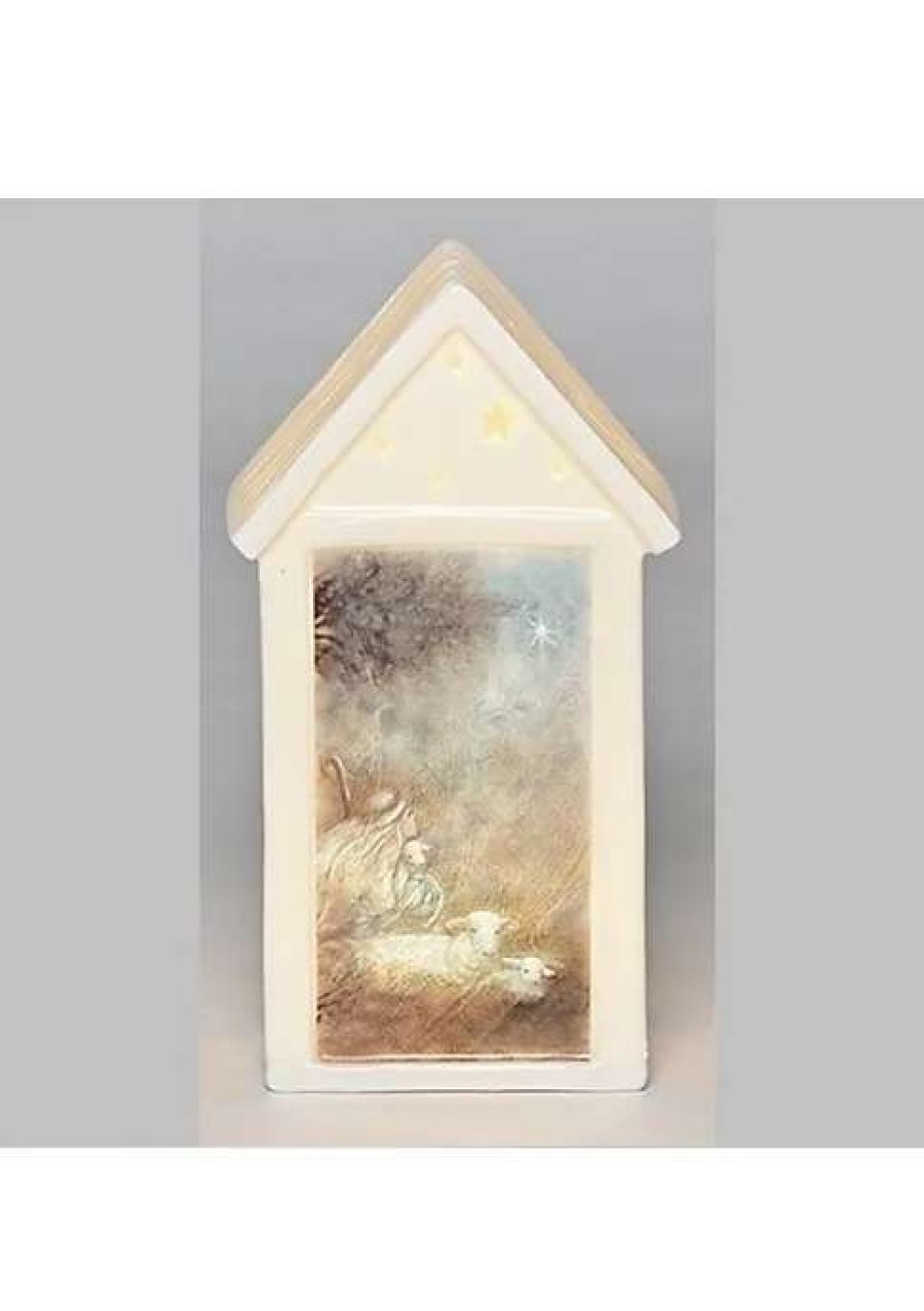 Home * | Wholesale Roman 7.5 Pre-Lit Led Building Christmas Tabletop Decor Ivory