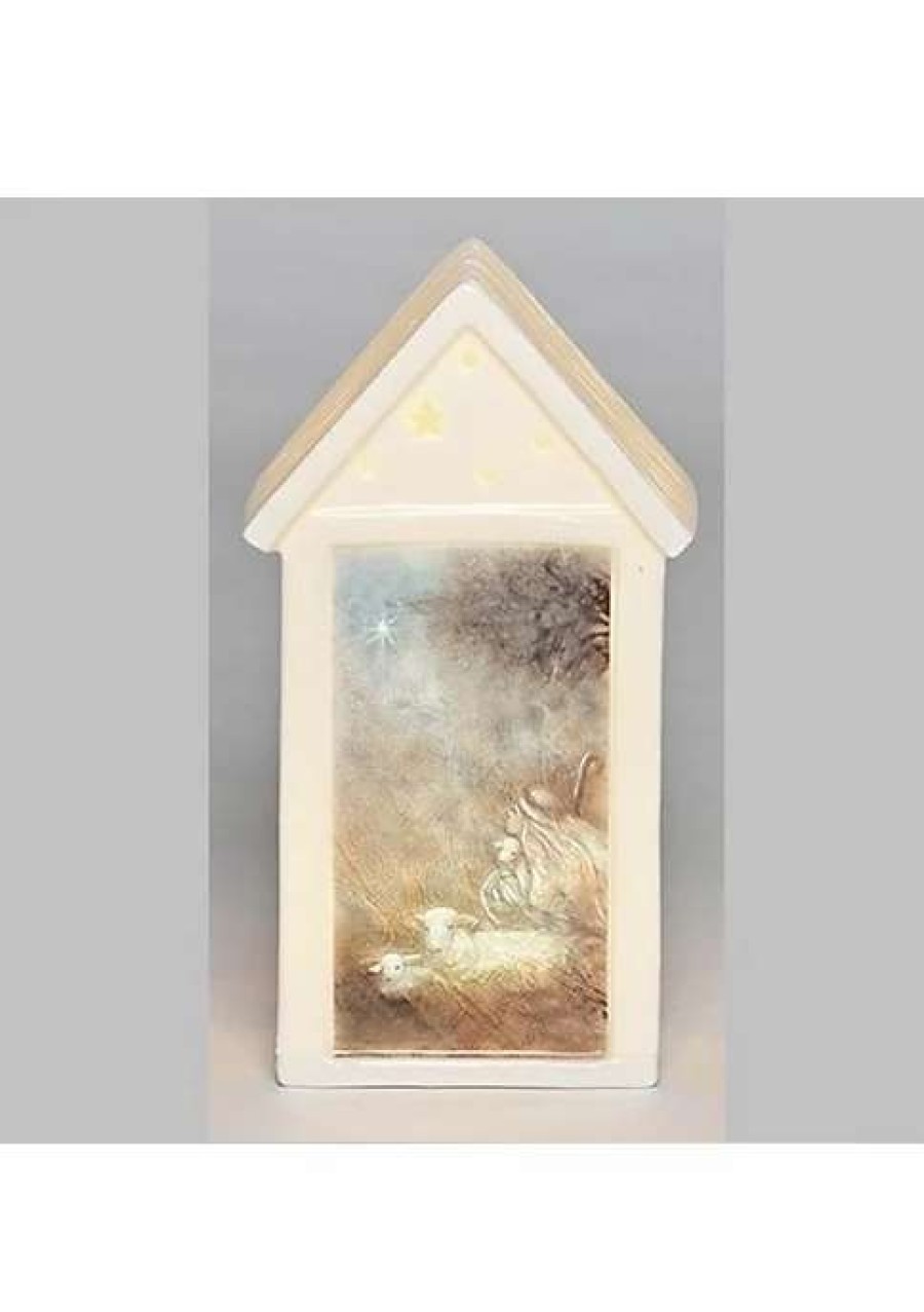 Home * | Wholesale Roman 7.5 Pre-Lit Led Building Christmas Tabletop Decor Ivory