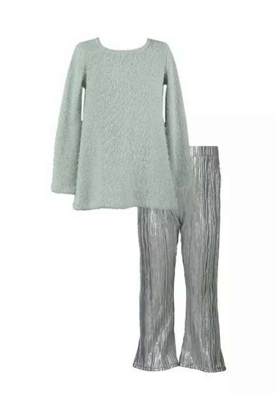 Kids * | Top 10 Bonnie Jean Girls 4-6X Silver Leggings Set Green