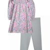 Kids * | Cheap Bonnie Jean Girls 4-6X 3/4 Sleeve Printed Floral Top And Leggings Set Green