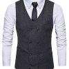 Men * | Cheapest Lars Amadeus Men'S Dress Suit Vest Double Breasted Slim Fit Prom Sleeveless Waistcoat