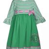 Kids * | Deals Bonnie Jean Girls 4-6X 3/4 Flounce Sleeve St. Patty'S Dress Green