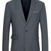 Men * | Best Deal Lars Amadeus Men'S Business Blazer Notch Lapel One Button Slim Fit Solid Sport Coat