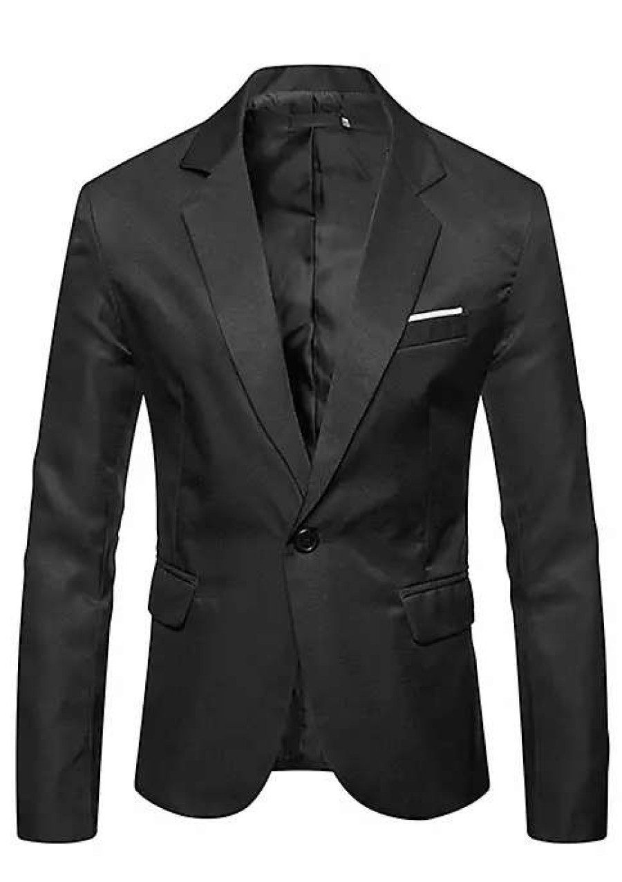 Men * | Brand New Lars Amadeus Men'S Casual Sports Coat Notched Lapel One Button Suit Jacket Blazer