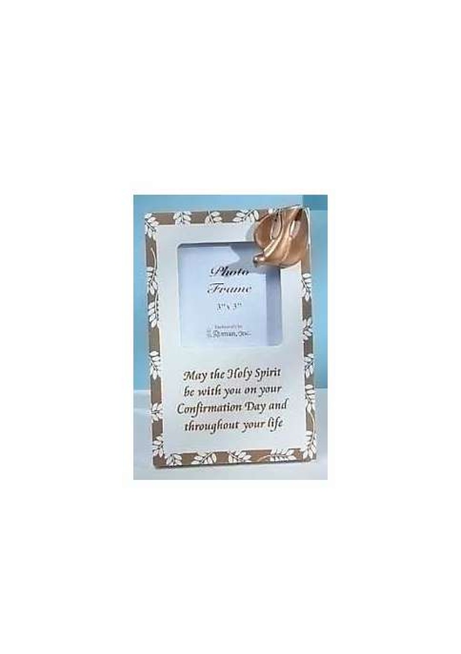 Home * | Best Deal Roman Pack Of 6 Religious Gold Confirmation 3 X 3 Photo Frames White