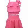 Kids * | Deals Bonnie Jean Girls 7-16 Gauze Short Set Pink