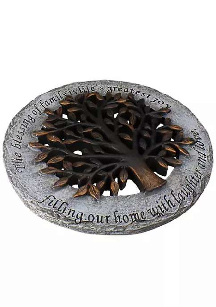 Home * | Brand New Roman The Blessing Of Family Decorative Tree Spring Outdoor Garden Patio Stepping Stone 12 Brown