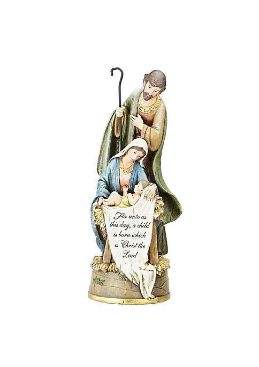 Home * | Hot Sale Roman 10.25 Joseph'S Studio Holy Family "Christ The Lord" Religious Christmas Tabletop Figure Gold