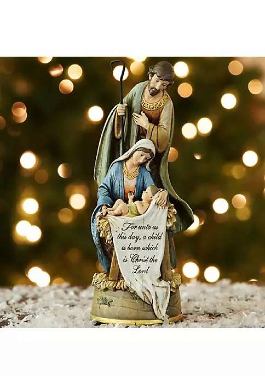 Home * | Hot Sale Roman 10.25 Joseph'S Studio Holy Family "Christ The Lord" Religious Christmas Tabletop Figure Gold