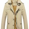 Men * | Best Deal Lars Amadeus Men'S Trench Jacket Single Breasted Notch Lapel Faux Fur Lined Winter Coat Overcoat