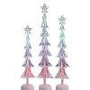 Home * | Flash Sale Roman Set Of 3 Icy Crystal Led Christmas Tree With Star Christmas Tabletop Decors 16 Clear