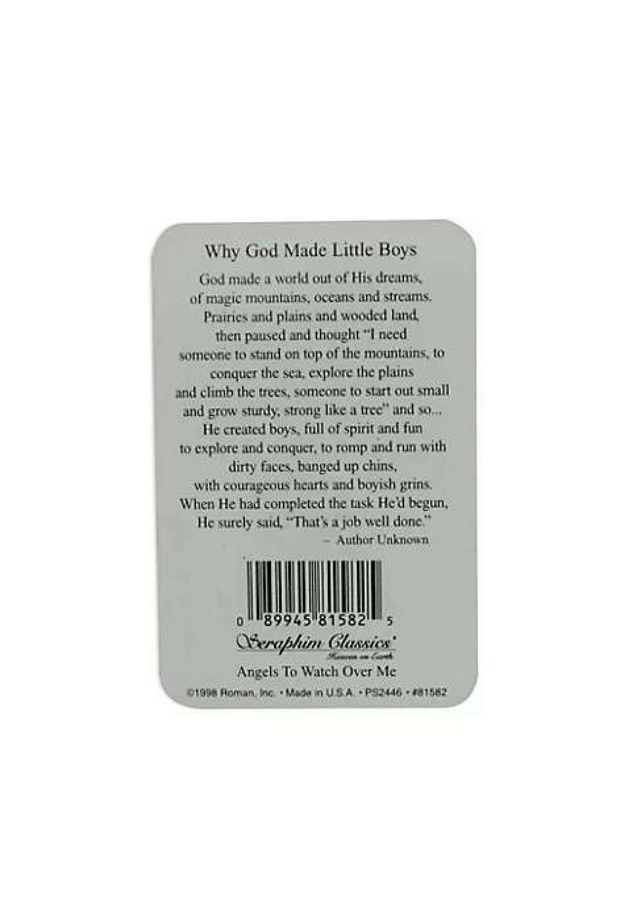 Home * | Hot Sale Roman Club Pack Of 25 Seraphim Classics 'Why God Made Little Boys' Prayer Cards 3.5 Multi