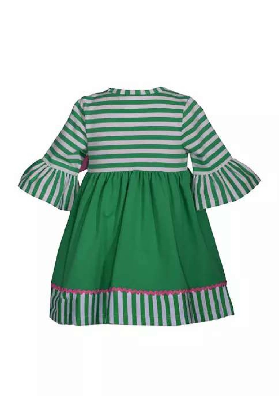 Kids * | Promo Bonnie Jean Baby Girls Short Sleeve Pull Thru St. Patty'S Day Dress Green