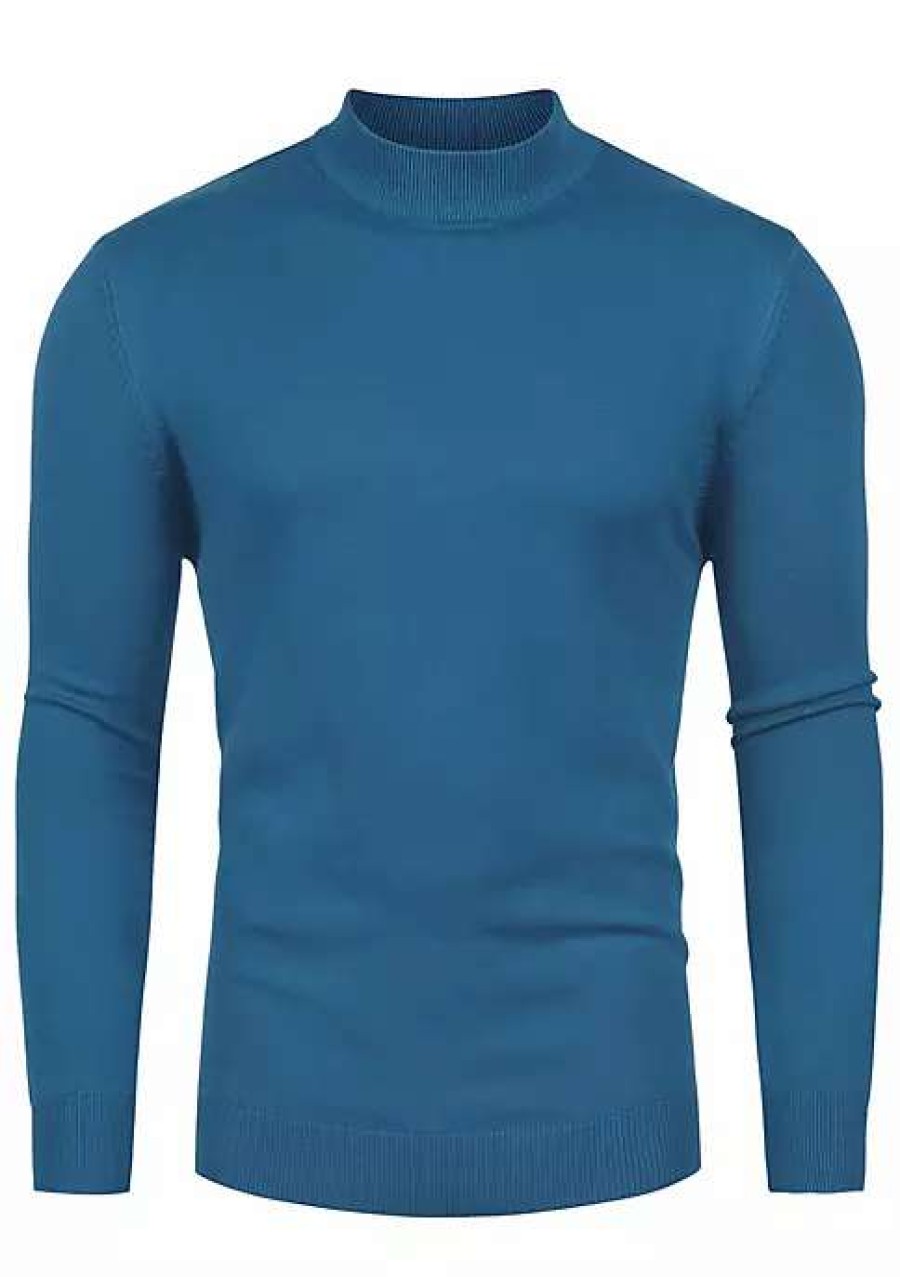 Men * | Wholesale Lars Amadeus Men'S Slim Fit Mock Turtleneck Neck Knit Pullover Lightweight Long Sleeves Basic Sweaters