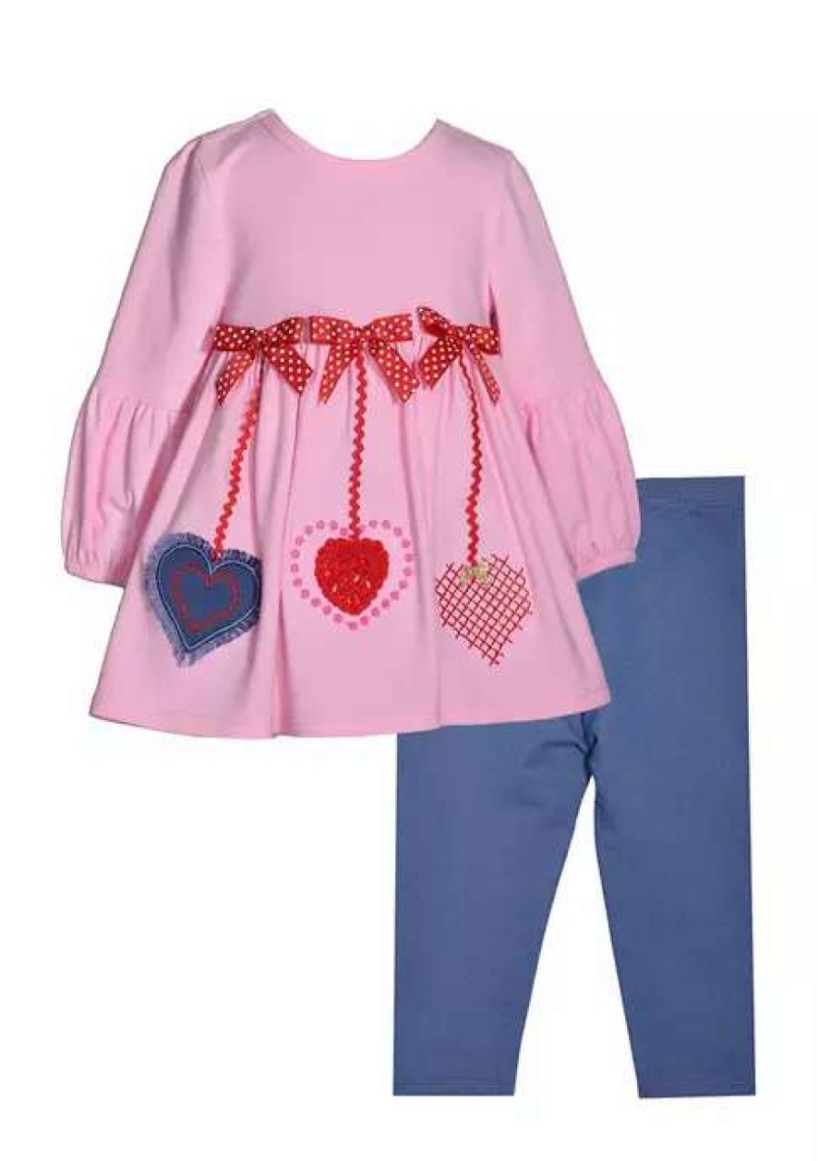 Kids * | Promo Bonnie Jean Baby Girls Valentine Heart Set Pink