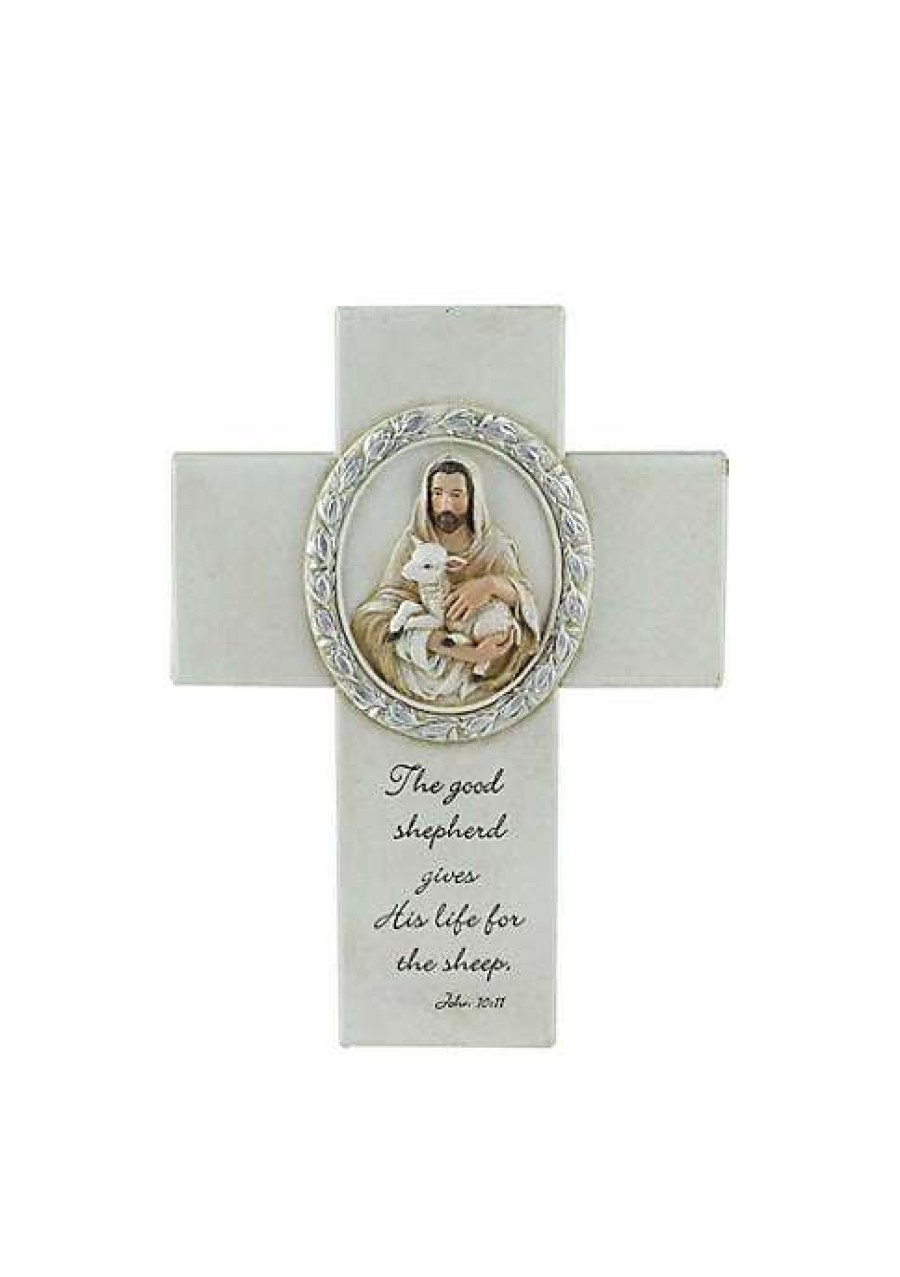 Home * | Brand New Roman 8 Joseph'S Studio Biblical Verse With Jesus And The Lamb Religious Wall Cross Decoration Brown