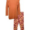 Kids * | Cheapest Bonnie Jean Girls 4-6X Long Sleeve Ruffle Sweater Set Orange