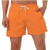 Men * | Cheapest Lars Amadeus Men'S Drawstring Swim Shorts Solid Color Elastic Waist Beach Swimsuit Sports Shorts