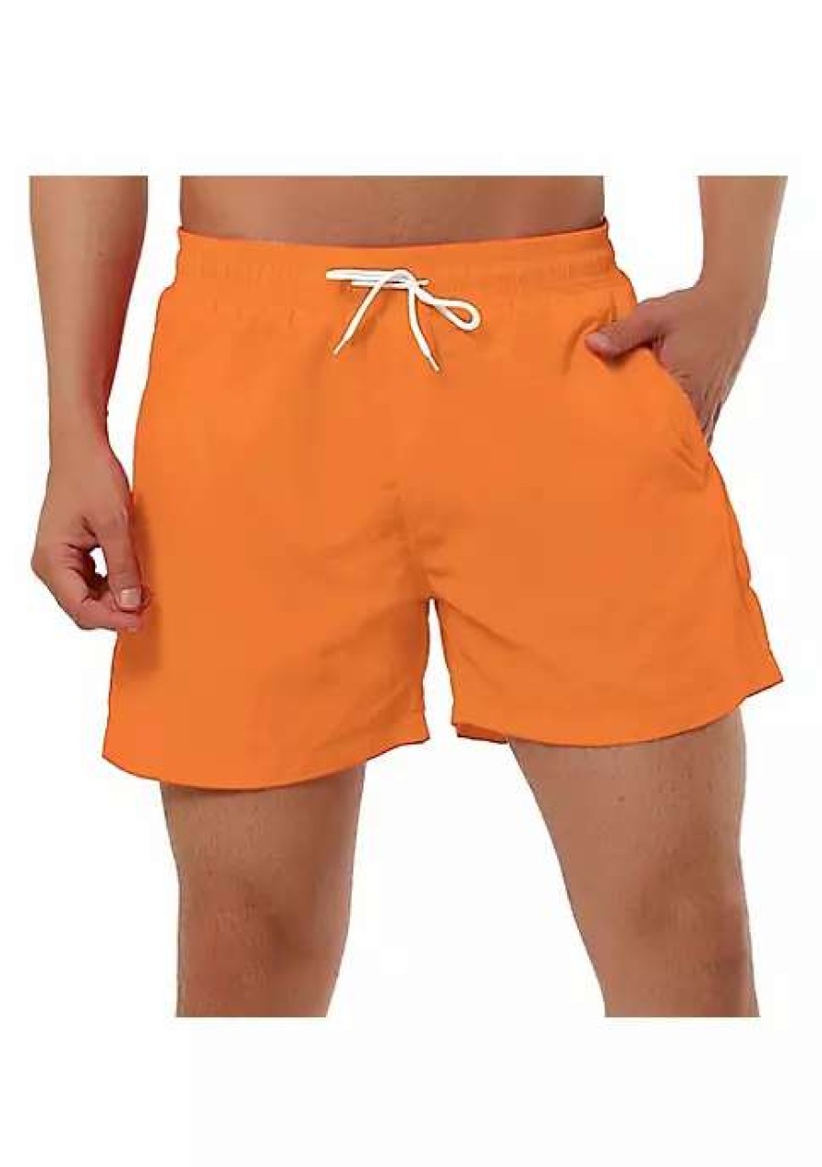 Men * | Cheapest Lars Amadeus Men'S Drawstring Swim Shorts Solid Color Elastic Waist Beach Swimsuit Sports Shorts