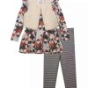 Kids * | Budget Bonnie Jean Toddler Girls Long Sleeve Geometric Print Top, Vest, And Leggings Set Ivory